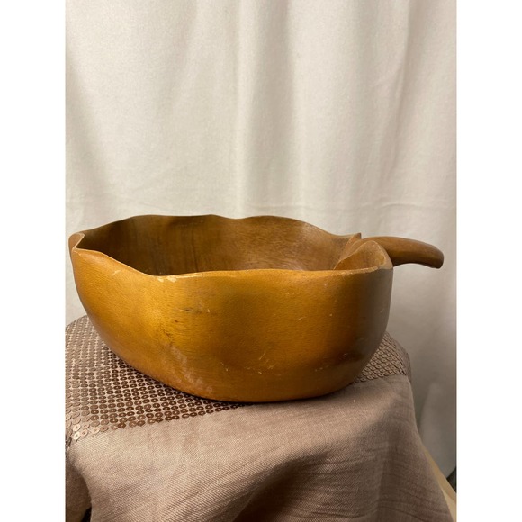 Vintage Set of Two (2) Hawaiian Large Monkeypod Wood Serving Snack Bowls - Picture 13 of 15